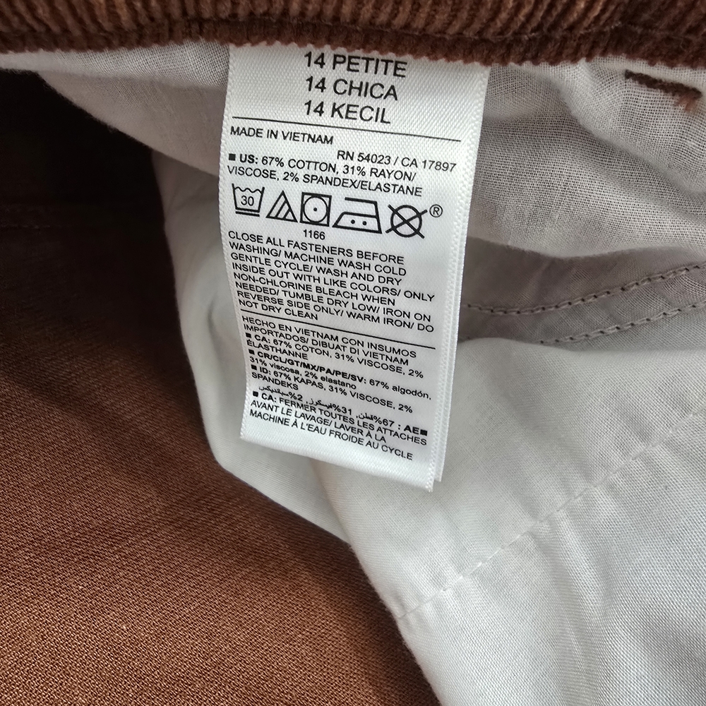 NWT Old Navy Size 14P Women's Rust Corduroy Pants - Picture 7 of 13